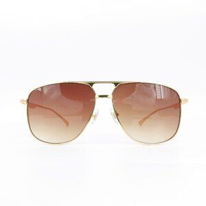 Gucci GG0336 Aviator Sunglasses Gold Brown OS